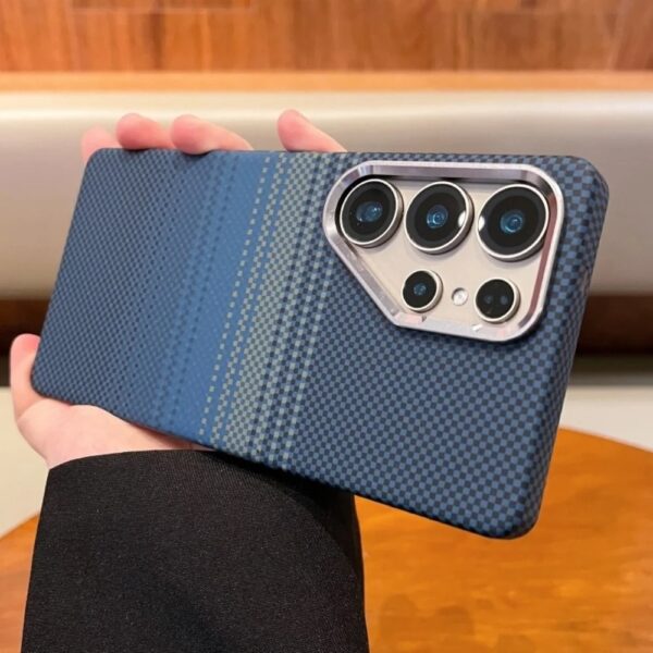 Samsung Galaxy S25 Ultra, S24 Ultra, Thin Carbon Fiber Texture Armor Magnetic For Magsafe Case