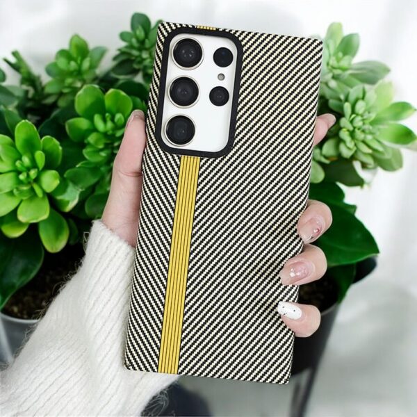 Samsung Galaxy S24 Ultra, S23 Ultra Wireless Charging Matte Camera Protection And Carbon Fiber Texture Magnetic Case Cover