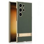 Samsung Galaxy S24 Ultra, S23 Ultra Electroplated Plain Leather Bracket With Preservation Shockproof Cover - Image 7