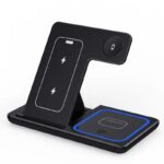 3 In 1 Foldable Wireless Fast Charging Station Dock Holder For All Wireless Charging Device Example: Samsung Phone, Iphone, Xiaomi, Airpods, Earbuds Etc - Image 3