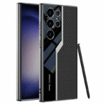 Samsung Galaxy S24 Ultra Thin TPU Soft Supercar Footage Case And Plating Leather Protection Cover