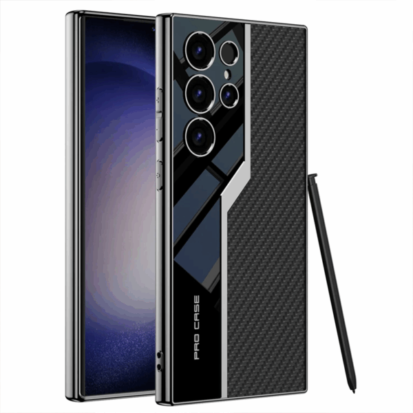 Samsung Galaxy S24 Ultra Thin TPU Soft Supercar Footage Case And Plating Leather Protection Cover