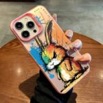 iPhone 14 Pro Max 3D Design Cute Graffiti Rabbit Shockproof Silicone Cool Luxury Back Cover