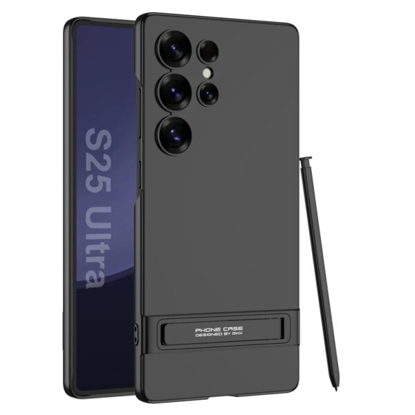 Samsung Galaxy S25 Ultra Thin Armor Plastic Stand And Camera Protective Matte Hard Cover