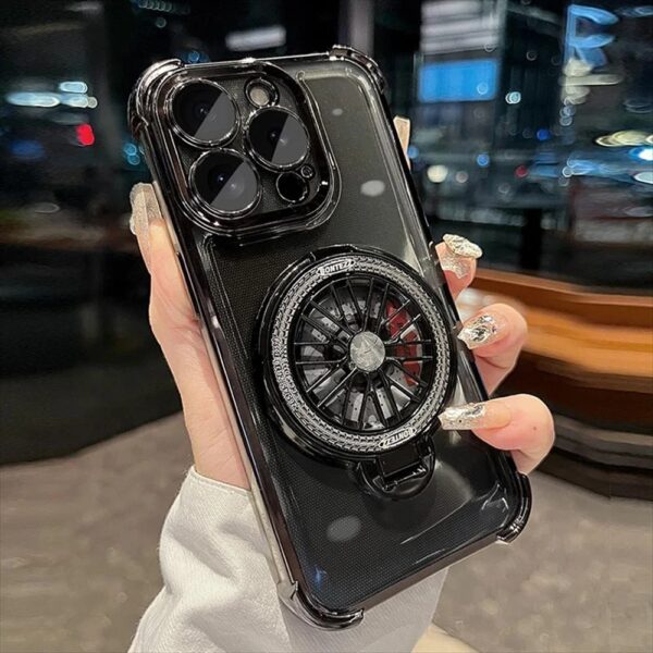 iPhone 16 Pro Max , 15 Pro Max, 14 Pro Max Transparent & Relieve Stress Spinning Top Magsafe Holder Case