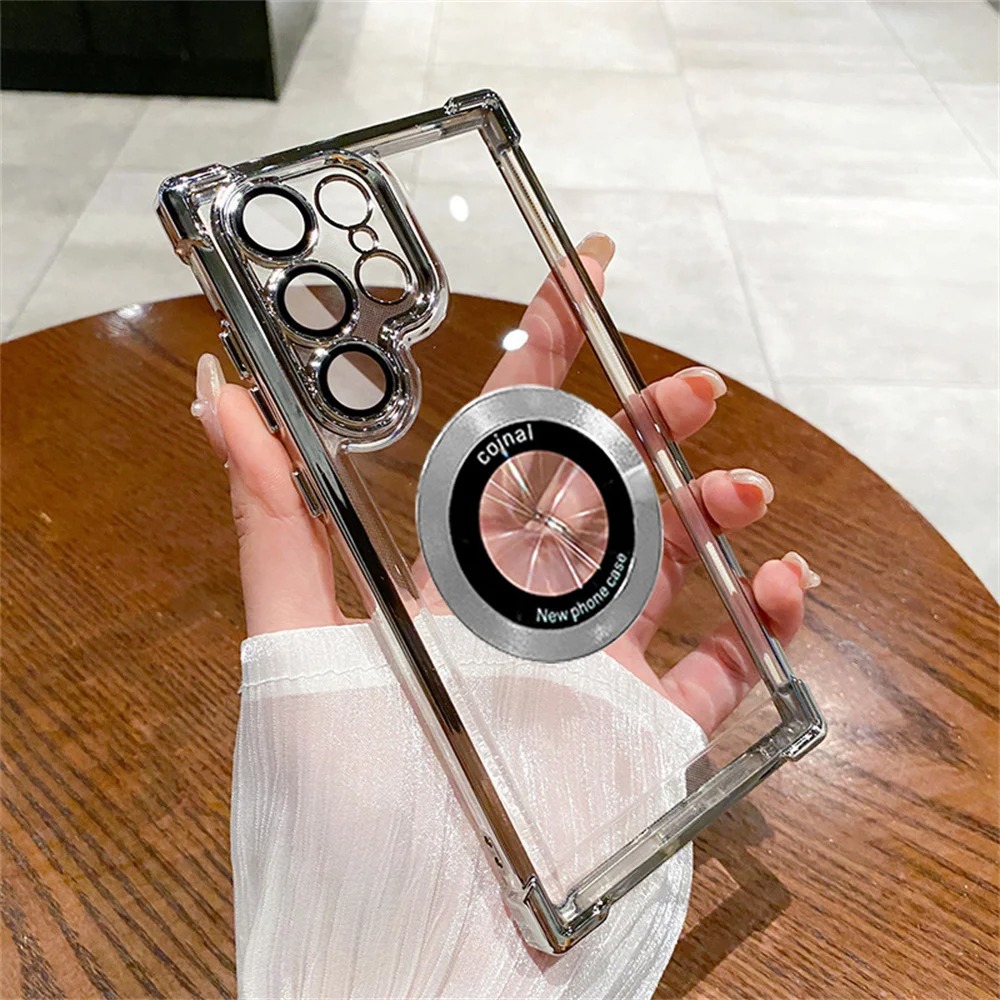 Samsung Galaxy S25 Ultra, S24 Ultra, S23 Ultra, S22 Ultra Luxury Plating Magnetic Wireless Charge Case - ছবি 3