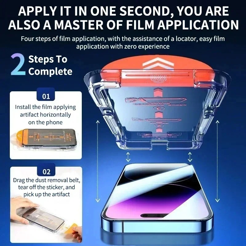 iPhone Oleophobic Coating Dust Free Easy Installation Tempered Glass Screen Protector
