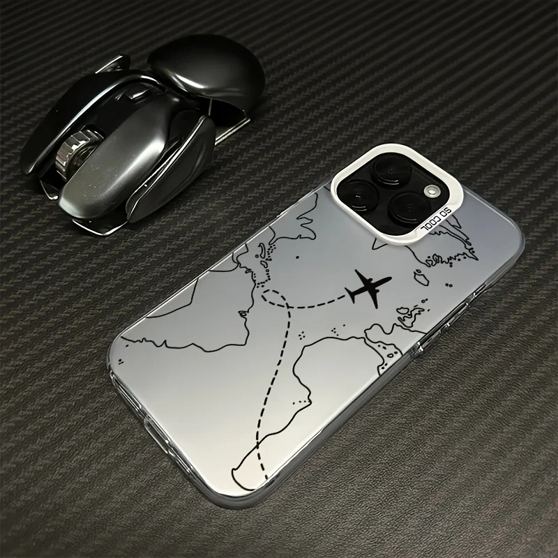 iPhone Airplane Route Design Phone Case For iPhone 16 Pro Max, 15 Pro Max, 14 Pro Max - ছবি 4