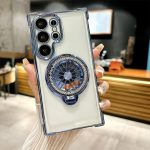 Samsung Galaxy S25 Ultra, S24 Ultra, S23 Ultra Luxury Clear Rotating Gyro Magnetic Stand Phone Case - Image 5
