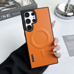 Premium Quality Leather Phone Case MagSafe Magnetic Protective Cover For Samsung Galaxy S25 Ultra, S24 Ultra